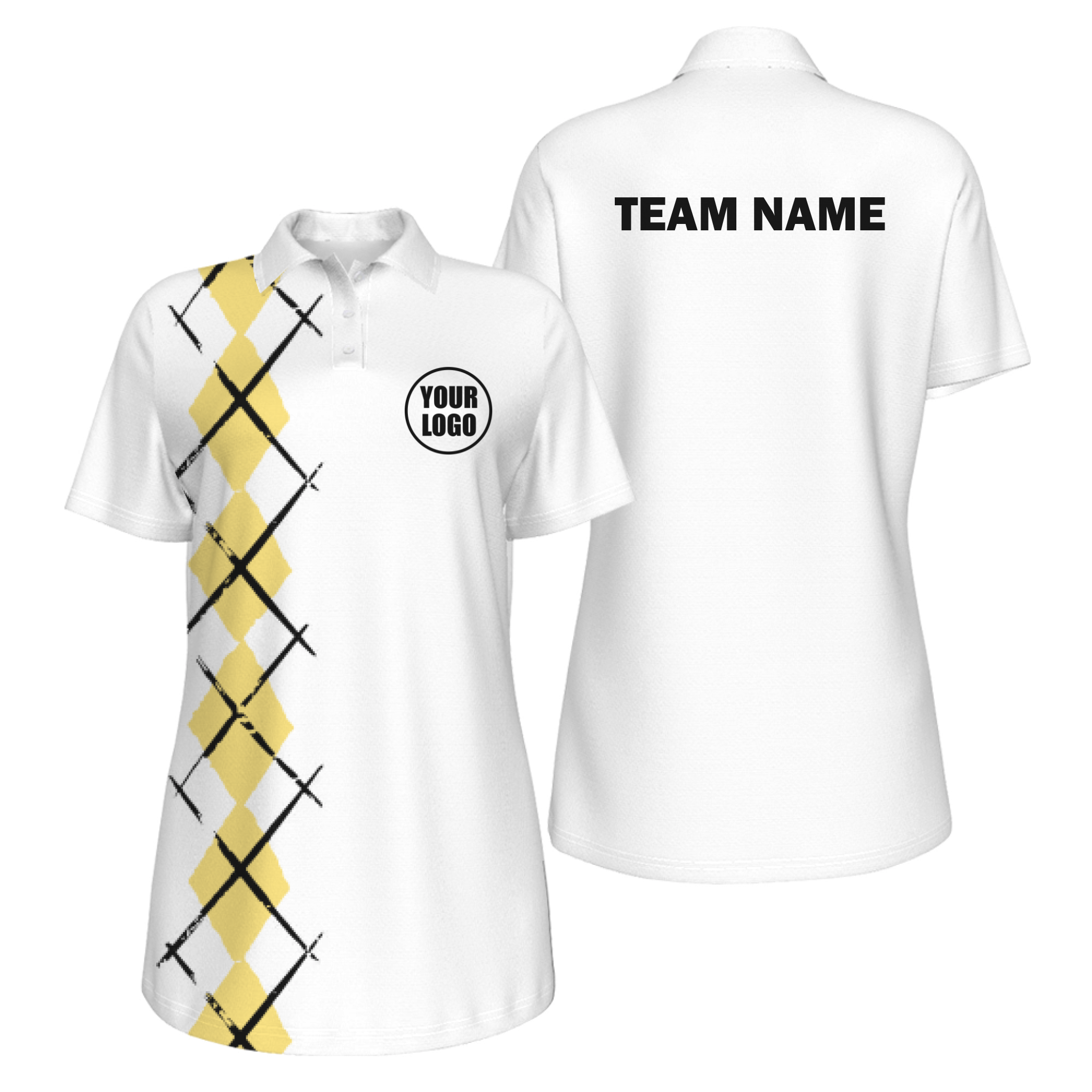 Picklewin Women's UV Protection Polo With Simple Argyle