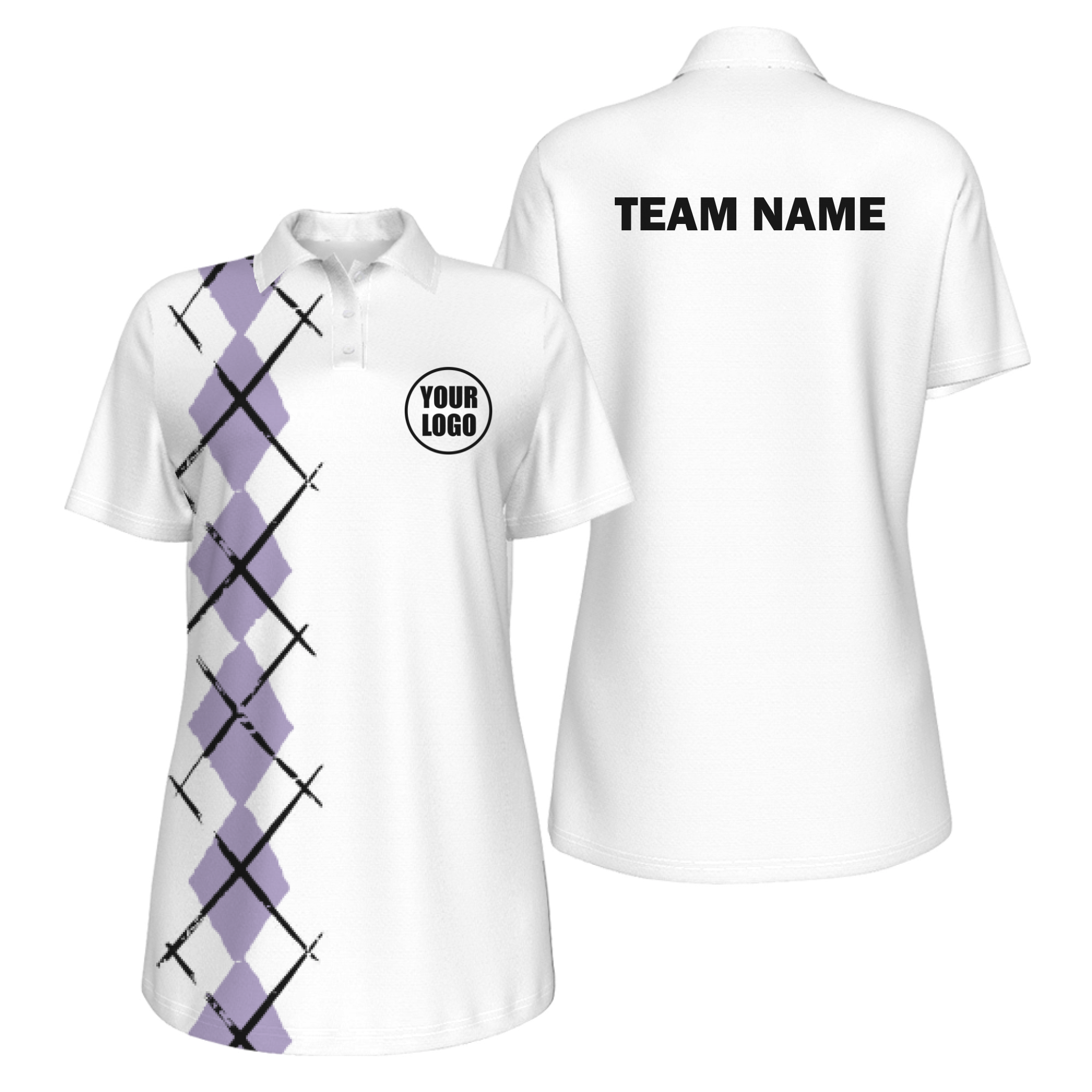 Picklewin Women's UV Protection Polo With Simple Argyle