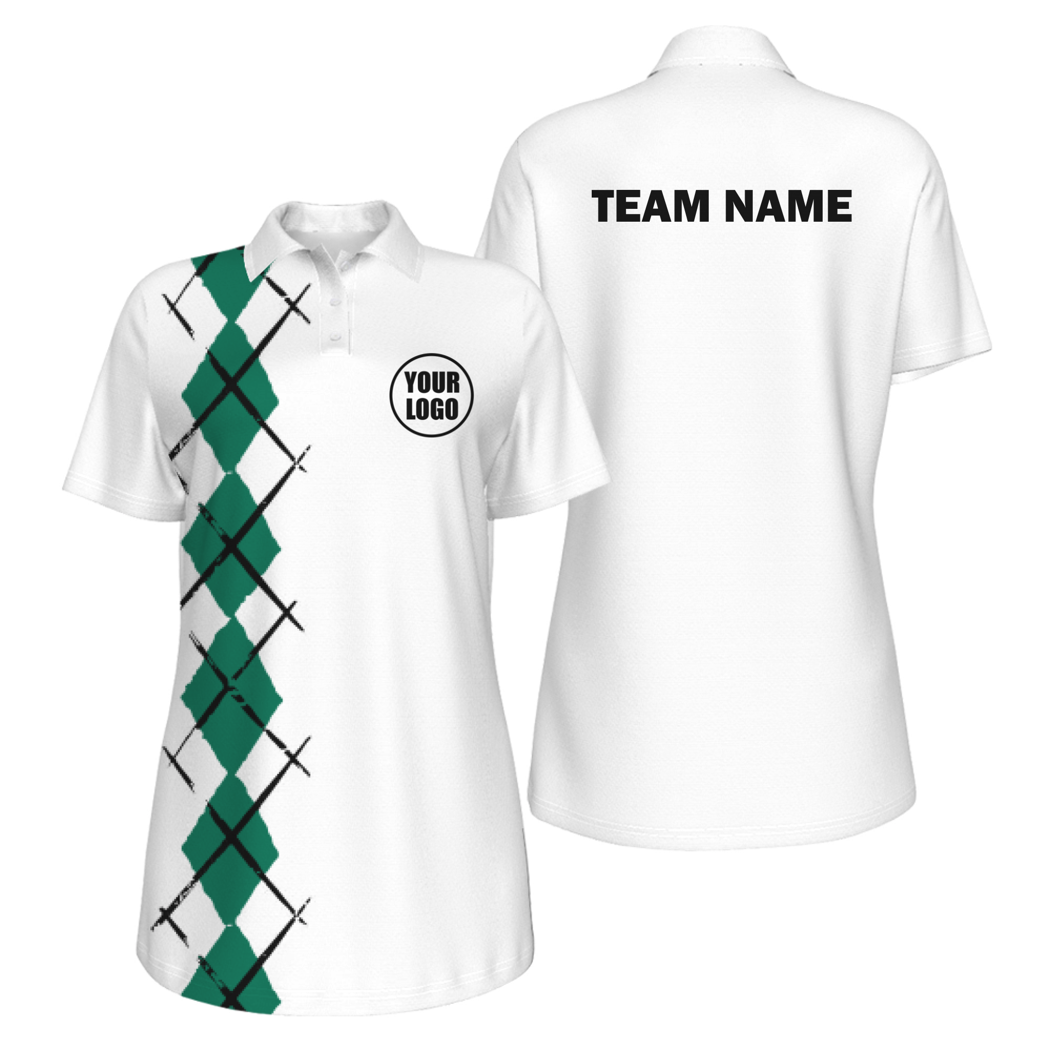 Picklewin Women's UV Protection Polo With Simple Argyle