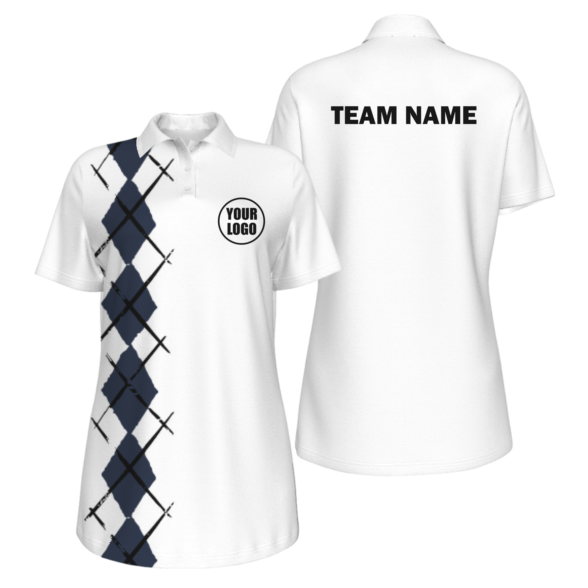 Picklewin Women's UV Protection Polo With Simple Argyle