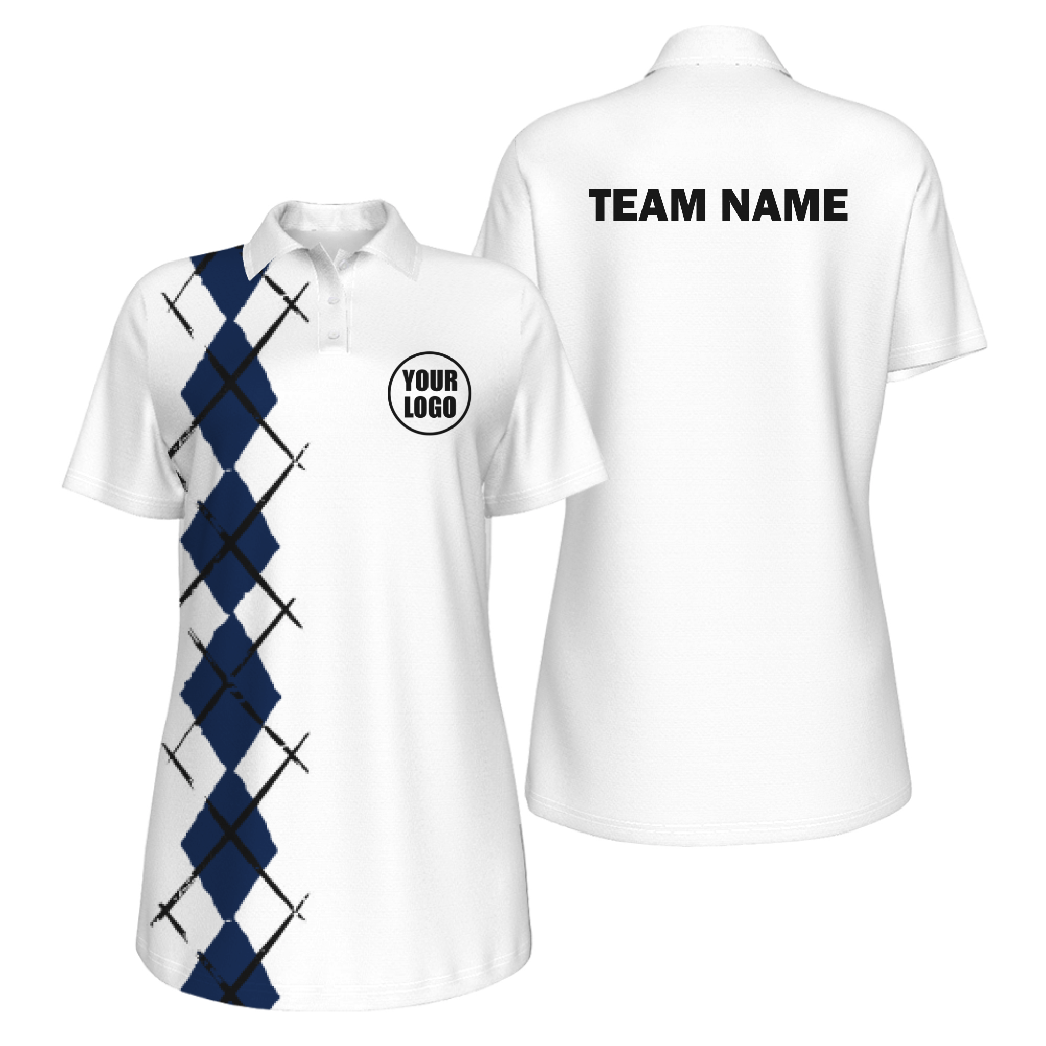 Picklewin Women's UV Protection Polo With Simple Argyle