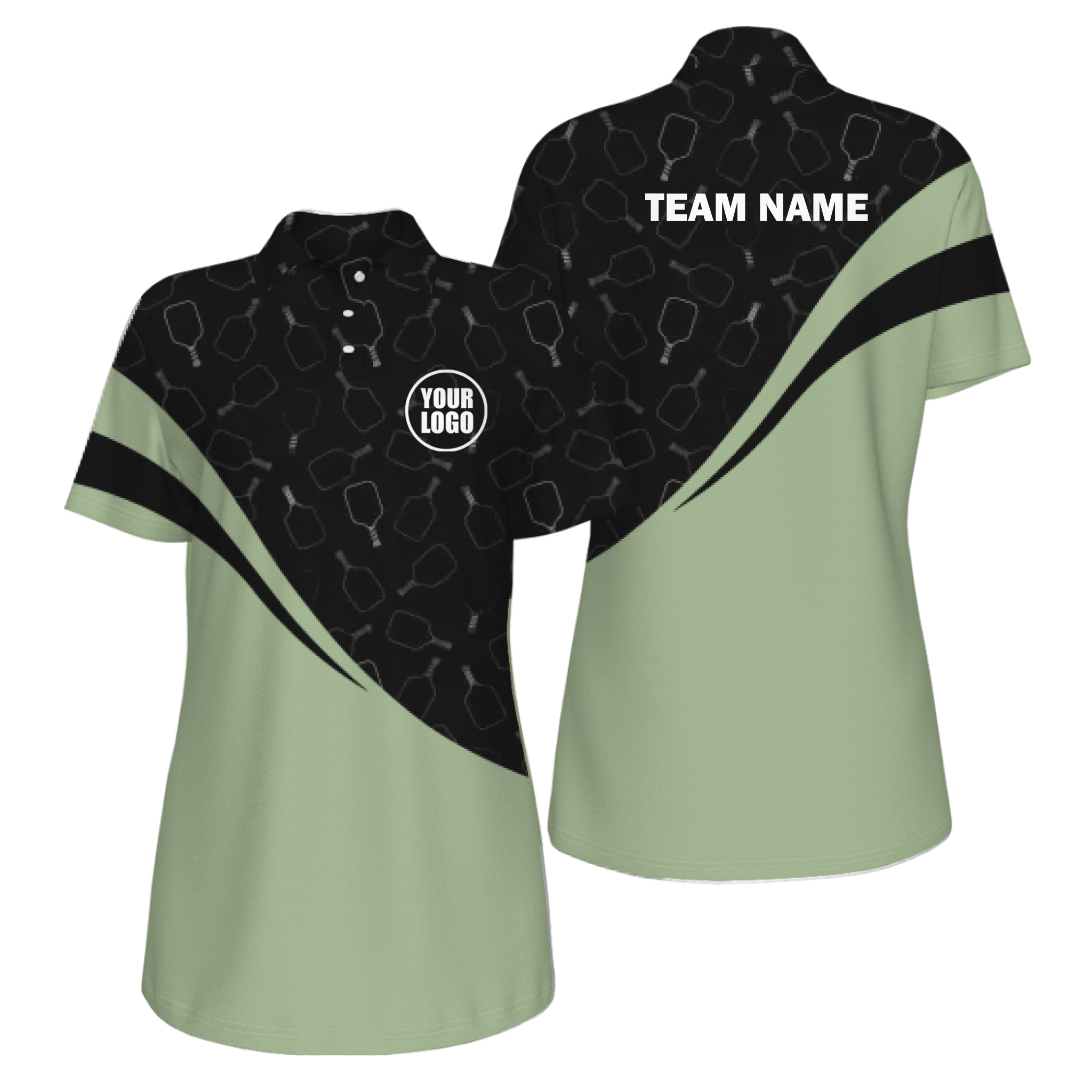 Picklewin Women's UV Protection Polo With Special Pickleball Pattern
