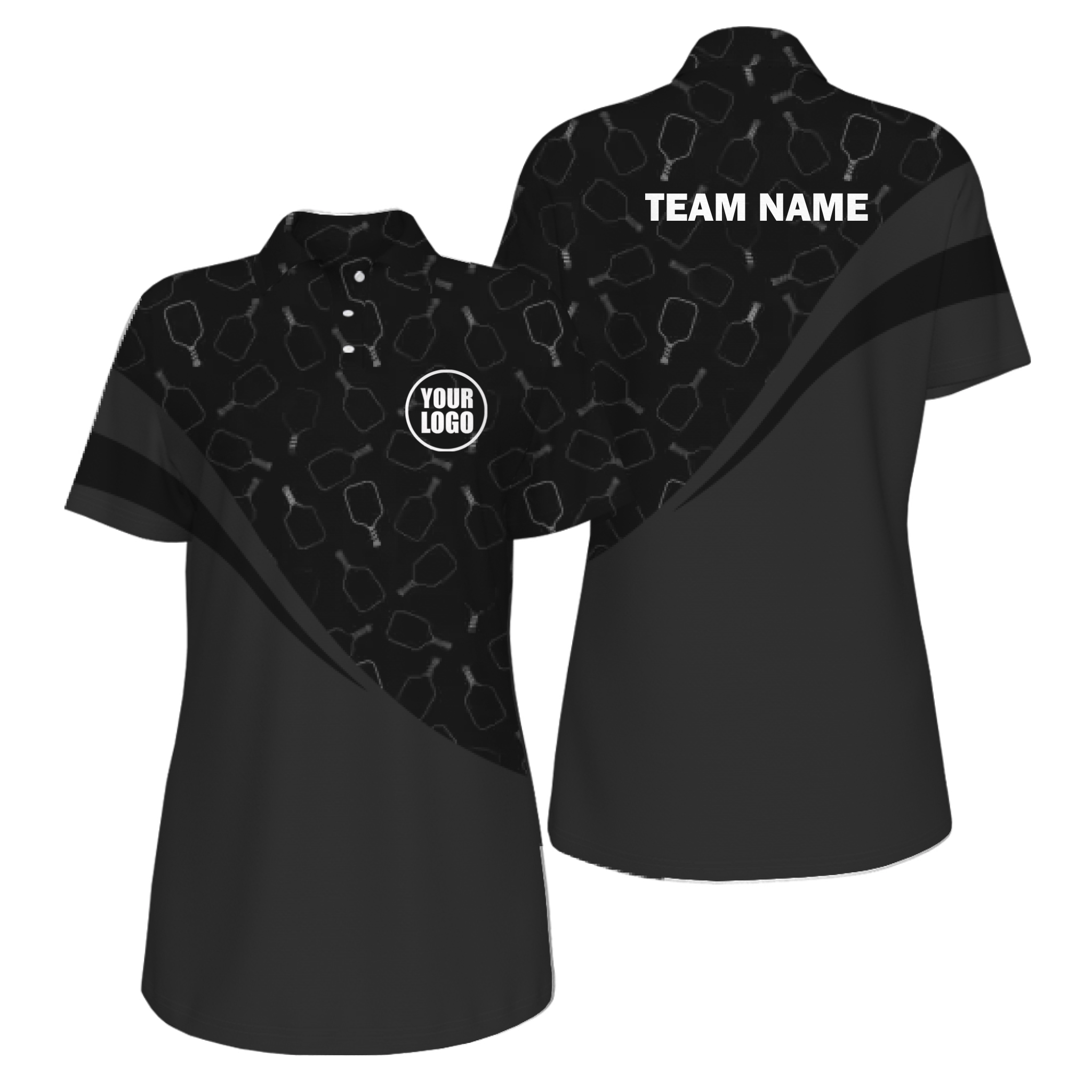 Picklewin Women's UV Protection Polo With Special Pickleball Pattern