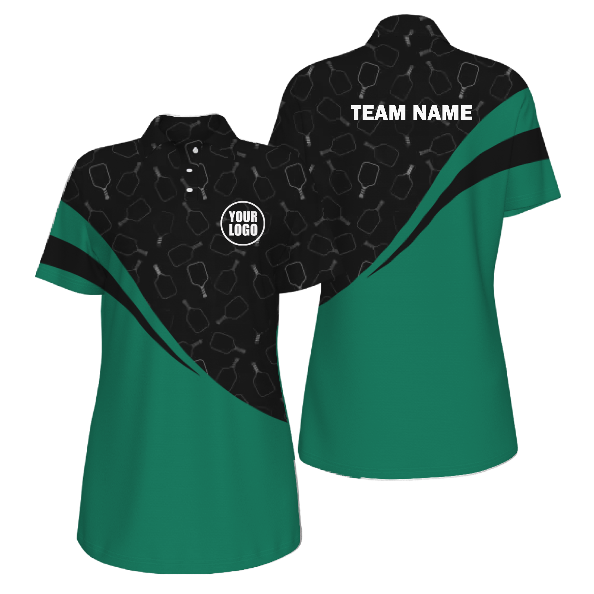 Picklewin Women's UV Protection Polo With Special Pickleball Pattern