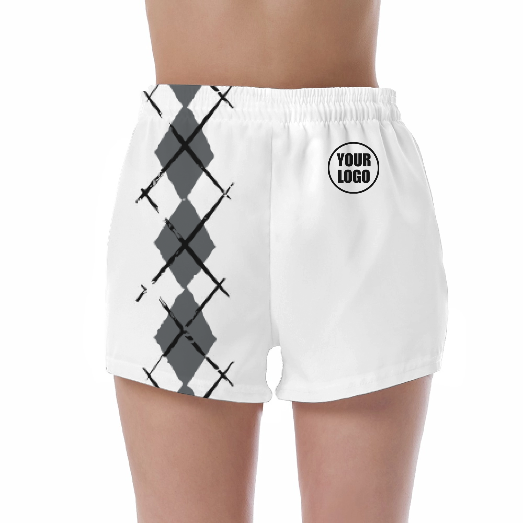 Picklewin Women's UV Protection Shorts With Simple Argyle