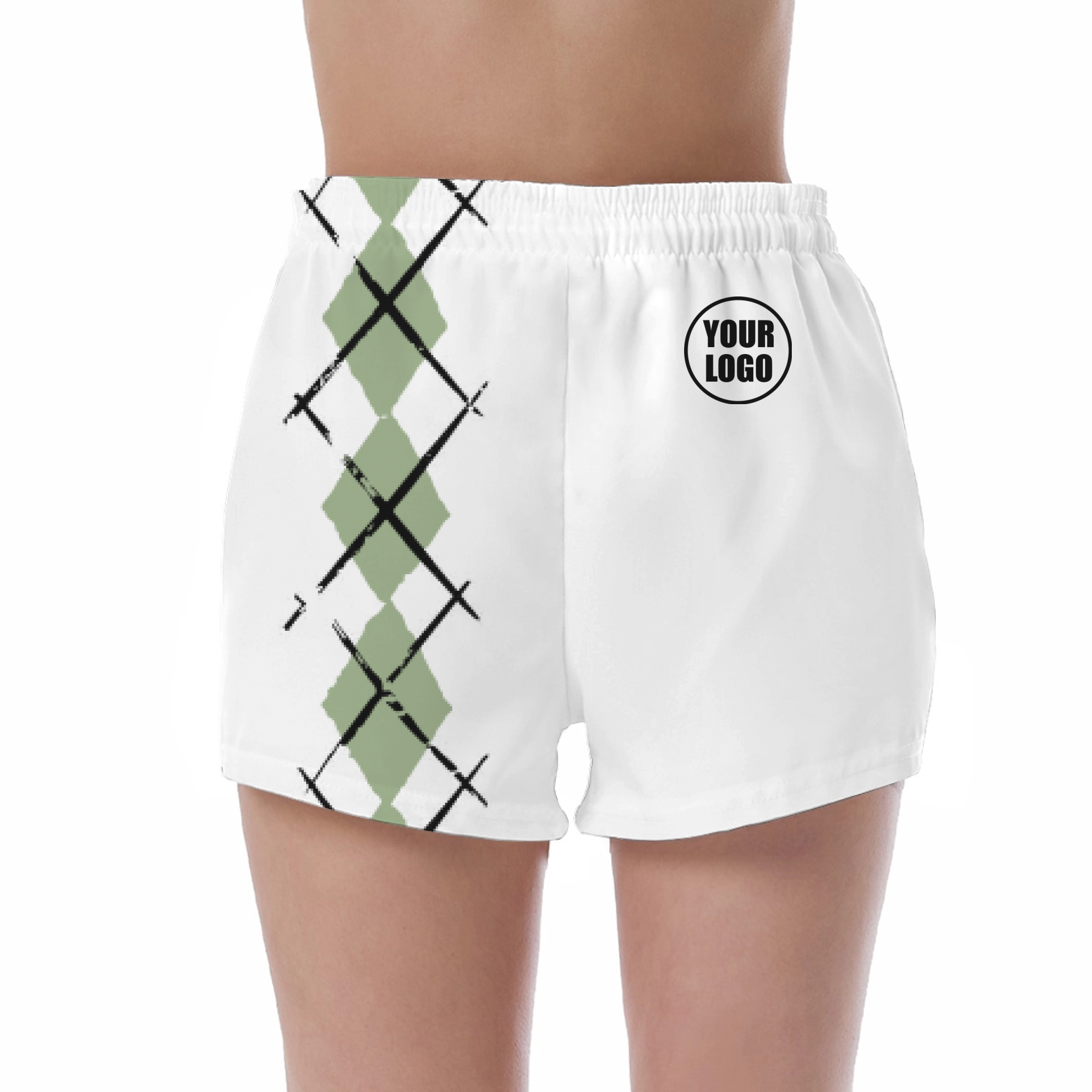 Picklewin Women's UV Protection Shorts With Simple Argyle