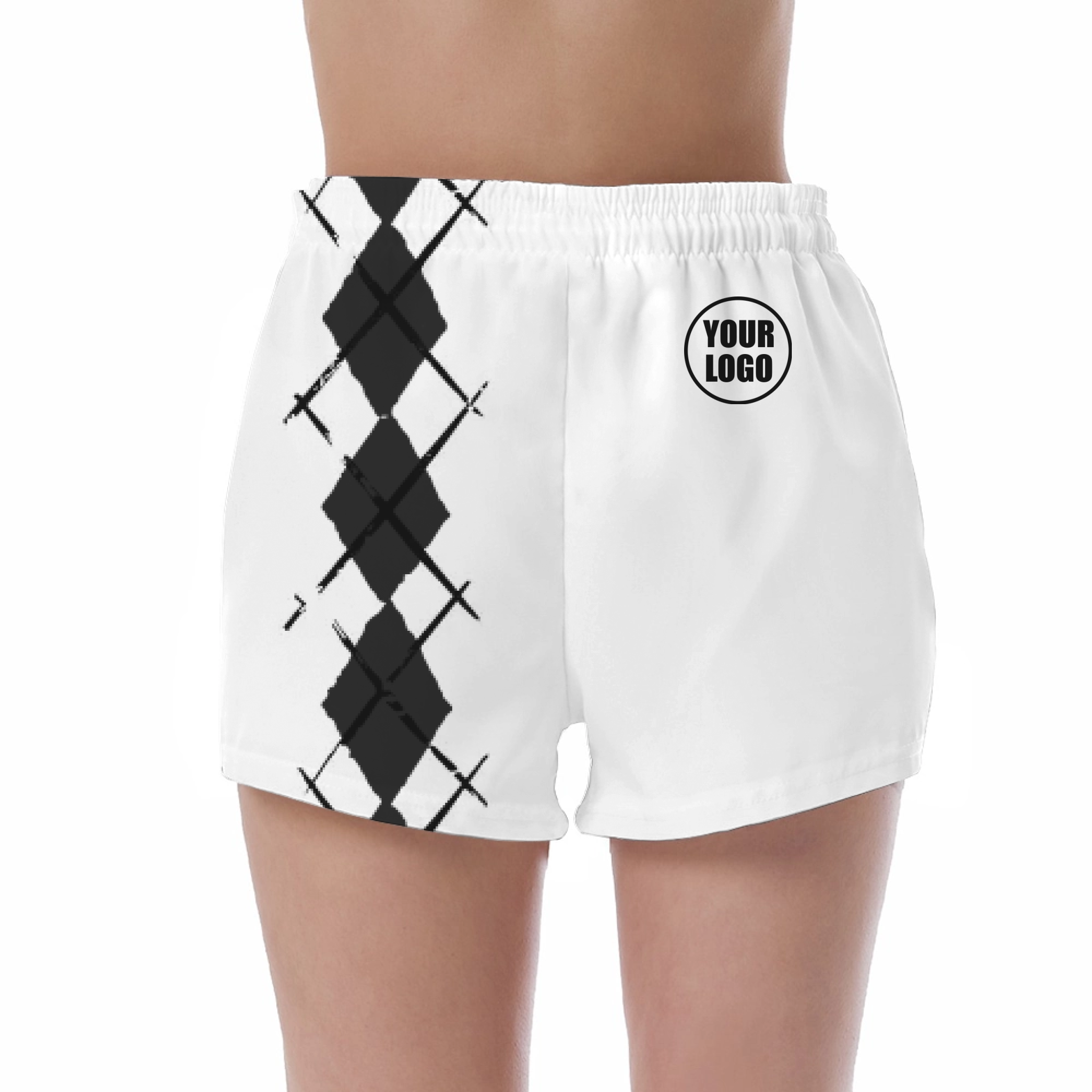 Picklewin Women's UV Protection Shorts With Simple Argyle