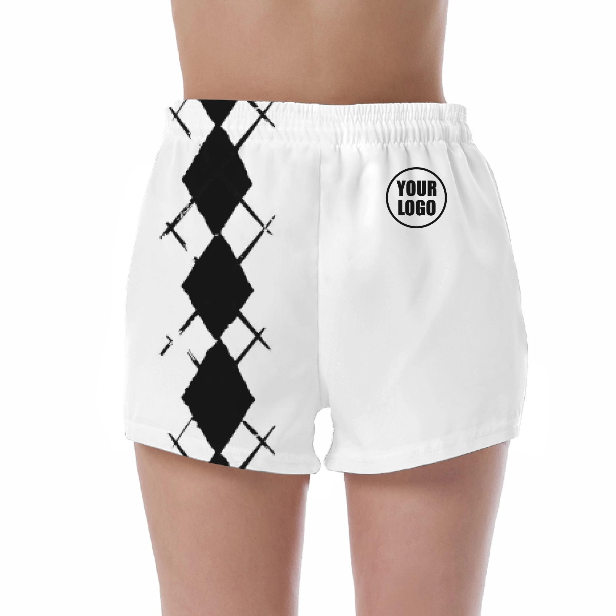 Picklewin Women's UV Protection Shorts With Simple Argyle