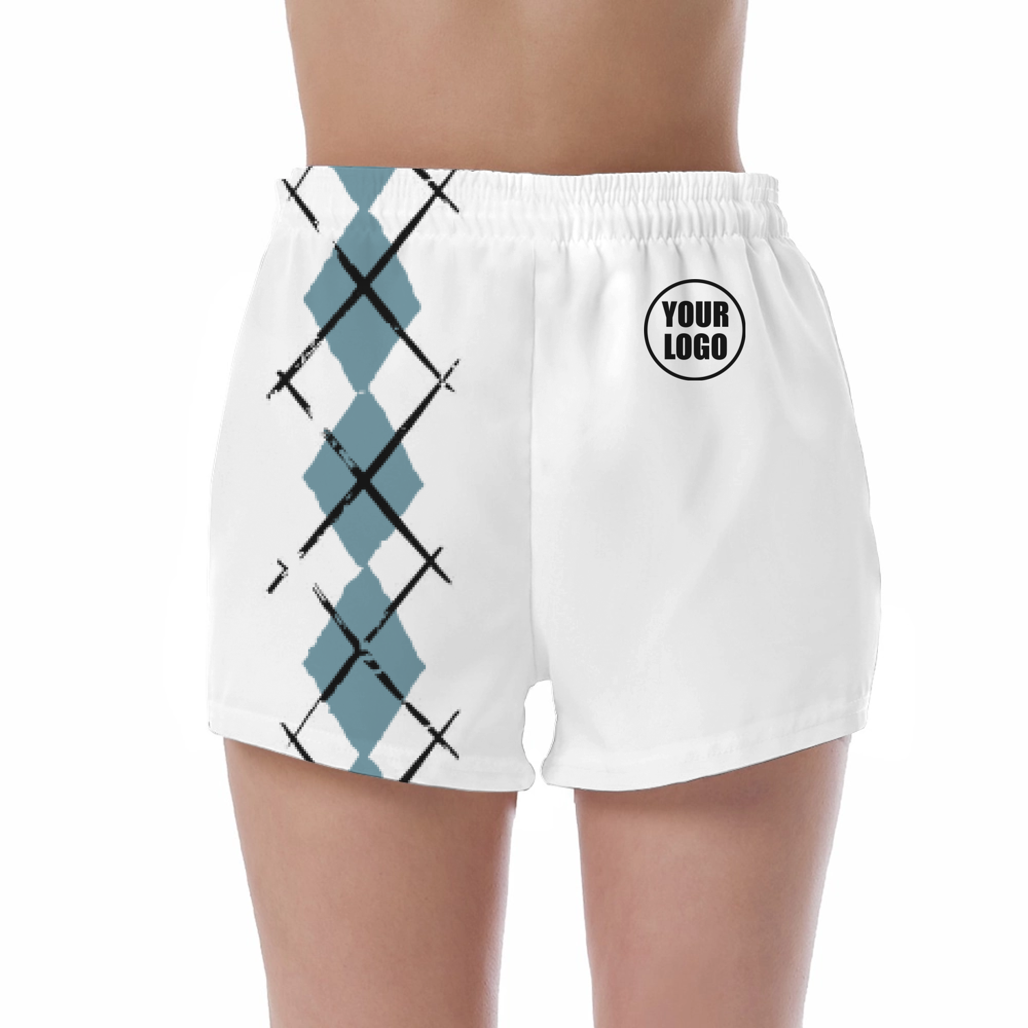 Picklewin Women's UV Protection Shorts With Simple Argyle