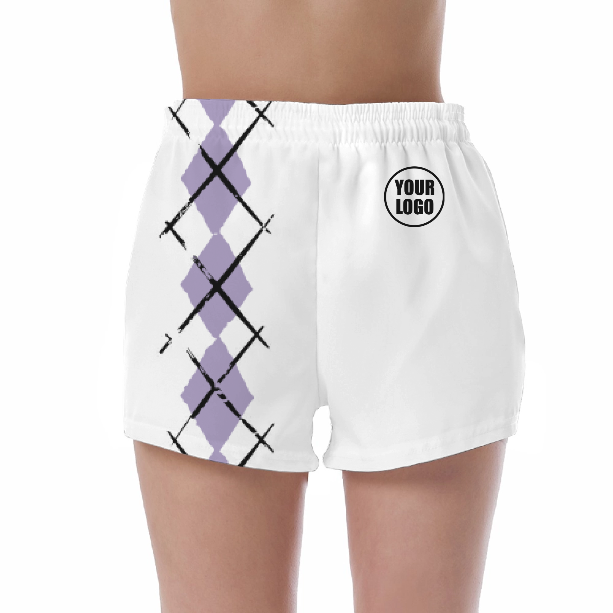 Picklewin Women's UV Protection Shorts With Simple Argyle