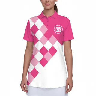 Picklewin UV Protection Polo Shirt For Women With Diamond Patterns