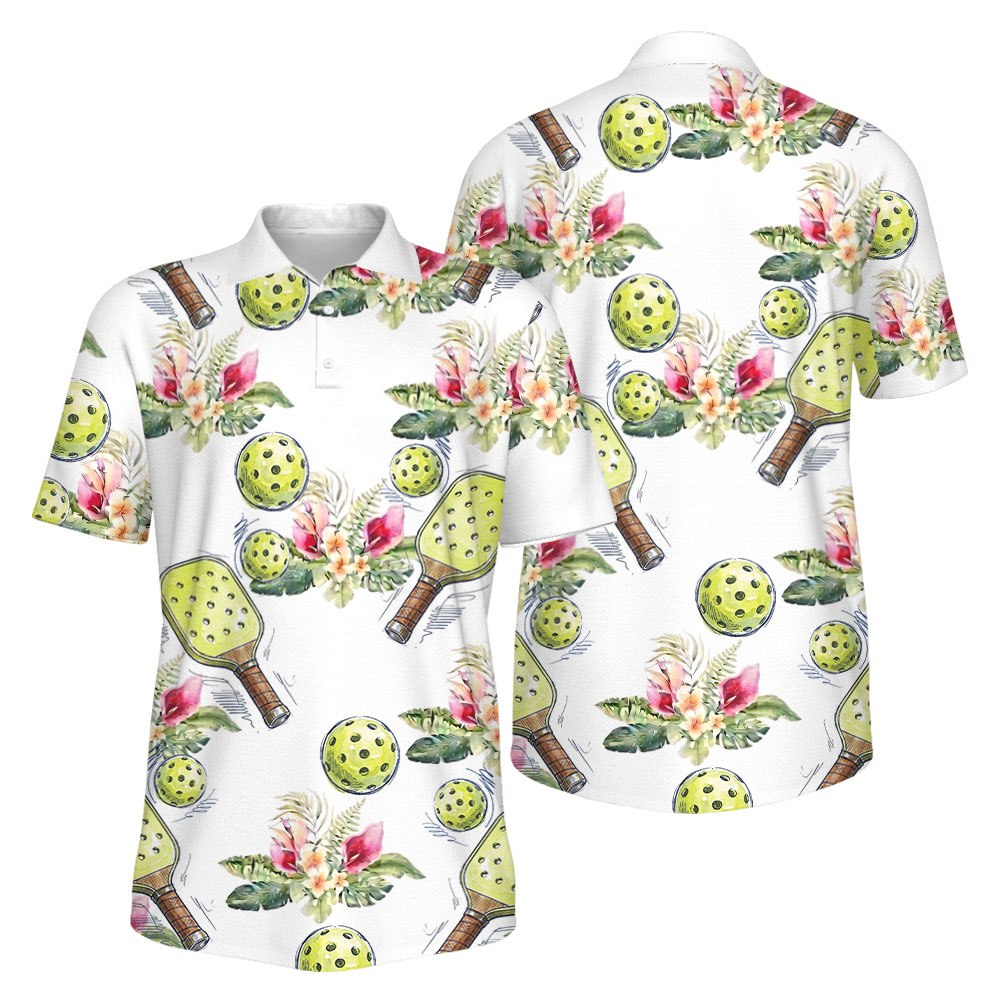  Picklewin Tropical  Hawaiian Pickleball Paradise Performance Polo 