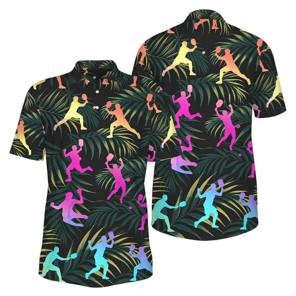 Picklewin Tropical Smash Hawaiian Pickleball Paradise Performance Polo Shirt