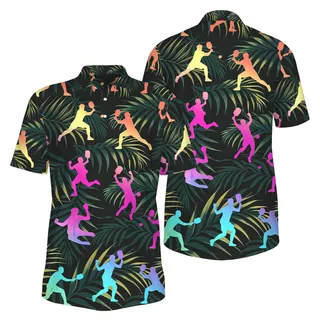 Picklewin Tropical Smash Hawaiian Pickleball Paradise Performance Polo Shirt